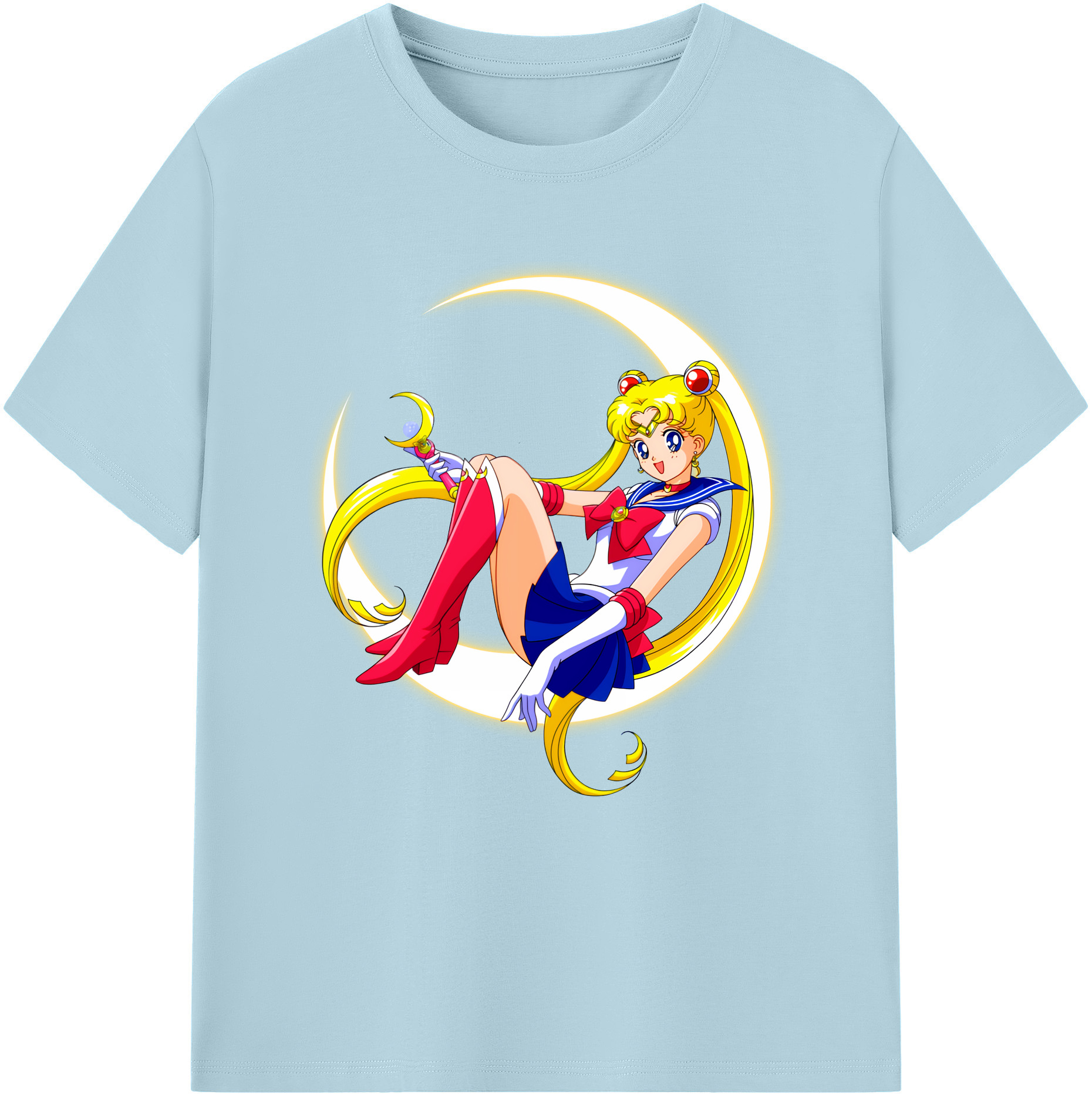 （画像用） 美少女戦士セーラームーン 月野 うさぎ つきの うさぎ Sailor Moon Tsukino Usagi 綿100％半袖Tシャツ（フロントプリント）